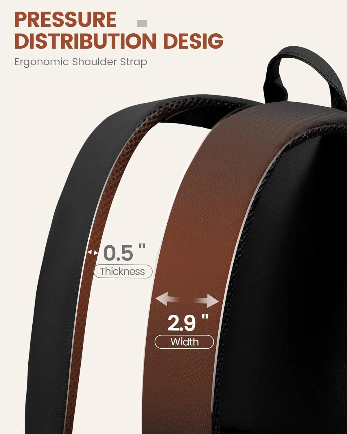 LOVEVOOK College Backpack for Women Fit 15.6 Inch Laptop, Cute Aesthetic Bag for 14-16 Year Olds, Large Capacity Travel Work Backpack Purse for Nurse Teacher, Black-White-Brown