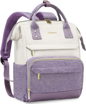 LOVEVOOK Mini Backpack for Women, Cute Small Backpacks Purse, Fashion Bag for Work Travel Gift, Lightweight Daypack, White-Purple