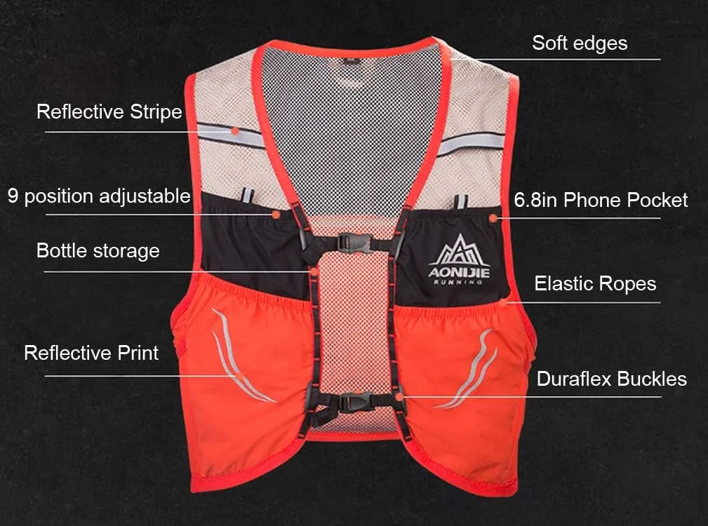 Lovtour Hydration Race Vest,2.5L Running Vest Lightweight Pack with 2 Soft Water Bottles Bladder for Marathoner Running Race Cycling Hiking Camping Biking