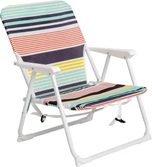 Low Beach Chair - Foldable Camping Chair with Back Pocket - Portable Backpacking Chair - Collapsible Lawn Chair - Lightweight Outdoor Chair Backpack Straps - Steel 600D Polyester Fabric - Multi-color