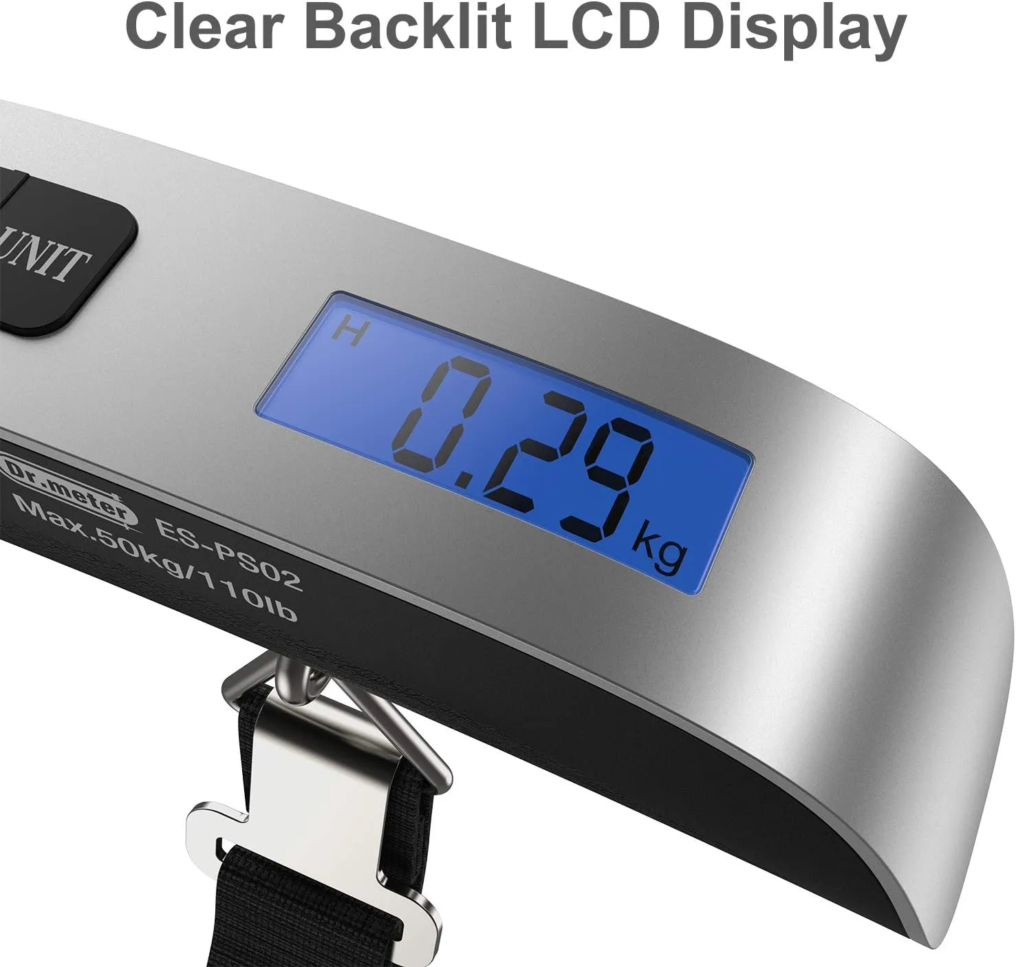 Luggage Scale 2 Pack Dr.meter Travel Essentials Backlight LCD Display 110lb/50kg Luggage Weight Scale Portable Handheld Scale with Rubber Paint, Temperature Sensor, Battery Included