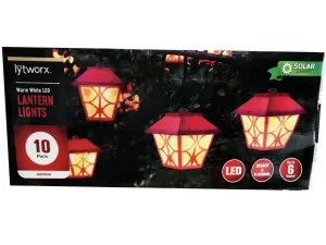 Lytworx Solar Outdoor Lantern Lights Festive Christmas Lights Warm White 10 Pack