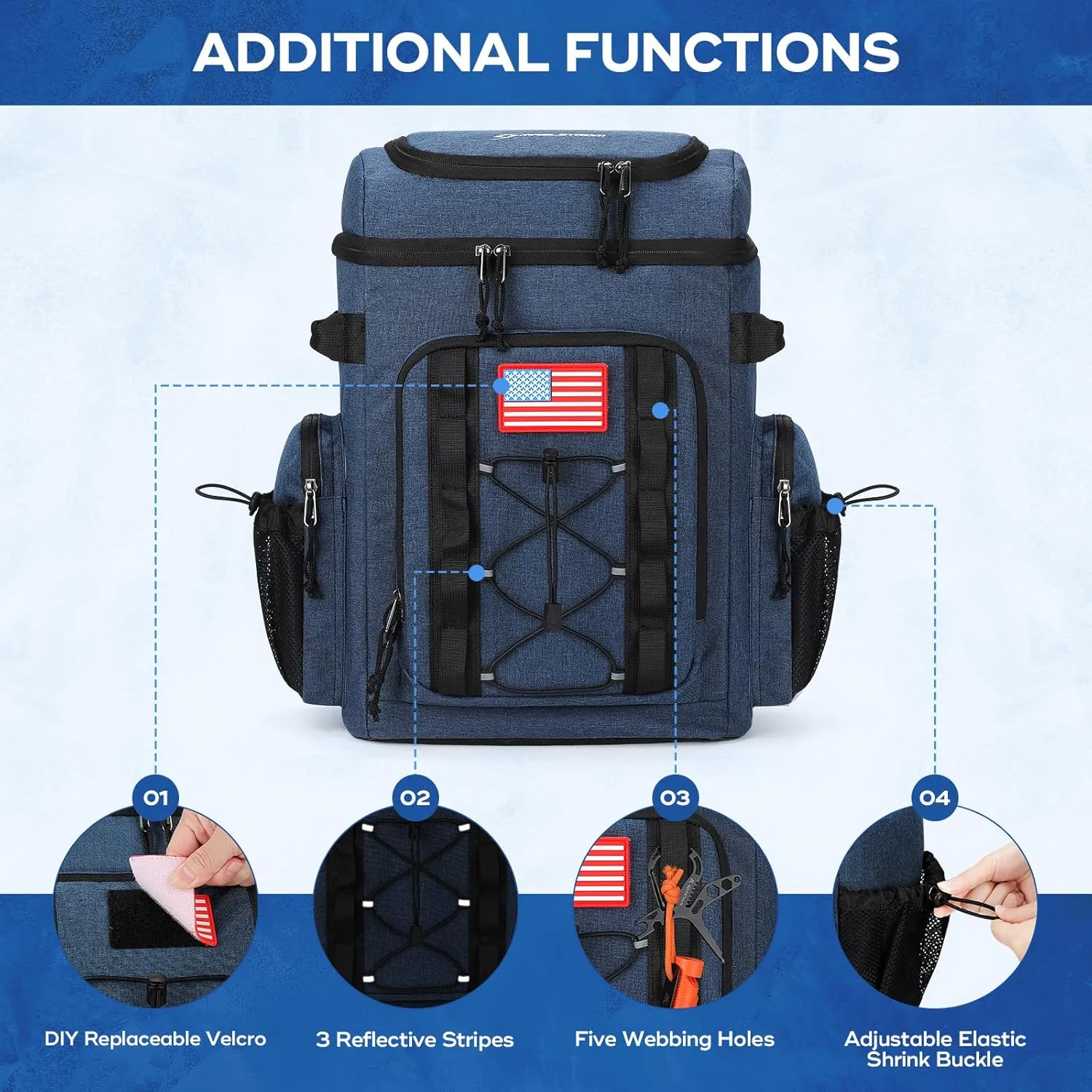 Maelstrom Backpack Cooler,Soft Lightweight Leakproof Cooler Backpack,35 Can Insulated Cooler Bag,Keeps 35 Cans Hot/Cold for Up to 16 Hours,Waterproof Lunch Backpack for Men Women-Blue