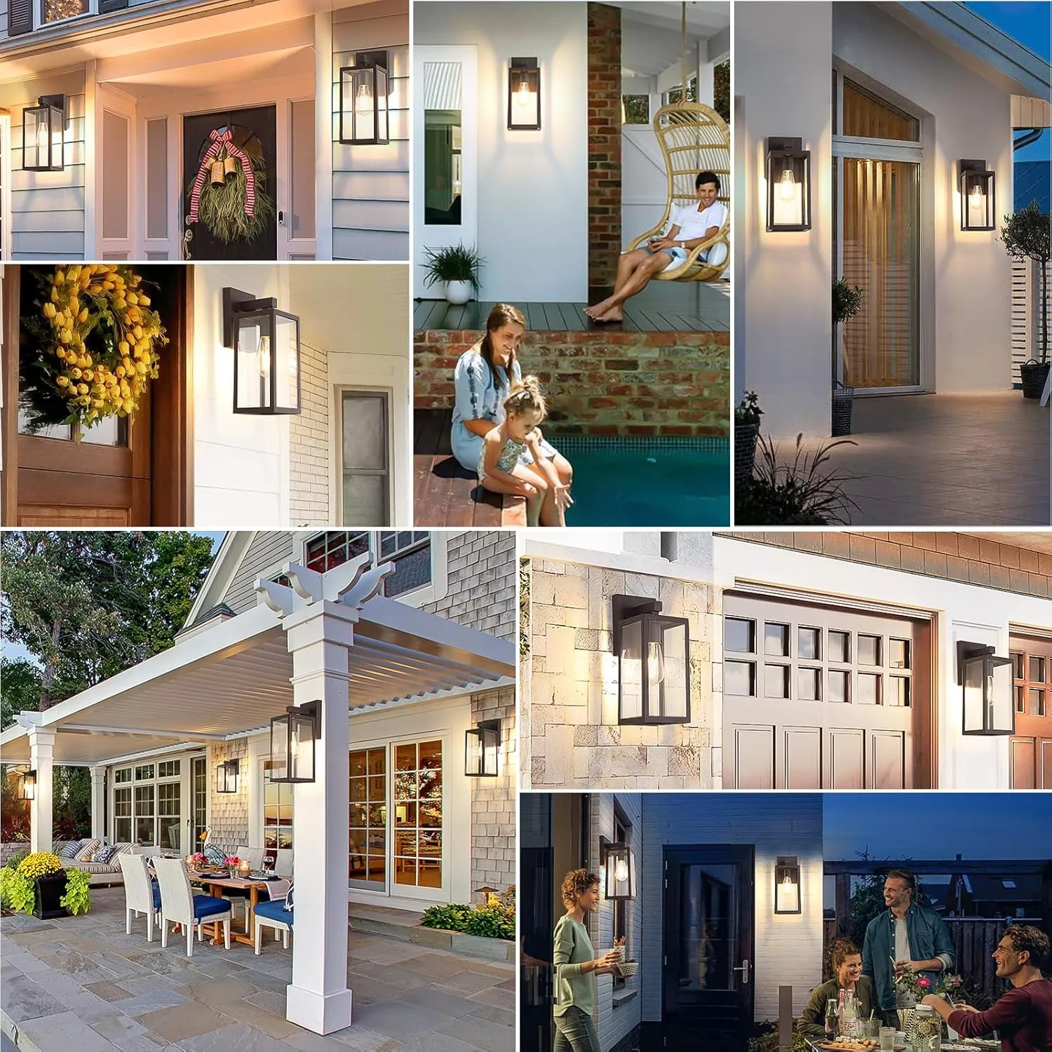 MAXvolador Outdoor Wall Lantern, Exterior Waterproof Wall Sconce Light Fixture, Dark Chocolate Anti-Rust Mount Lights Glass, E26 Porch Patio Lighting