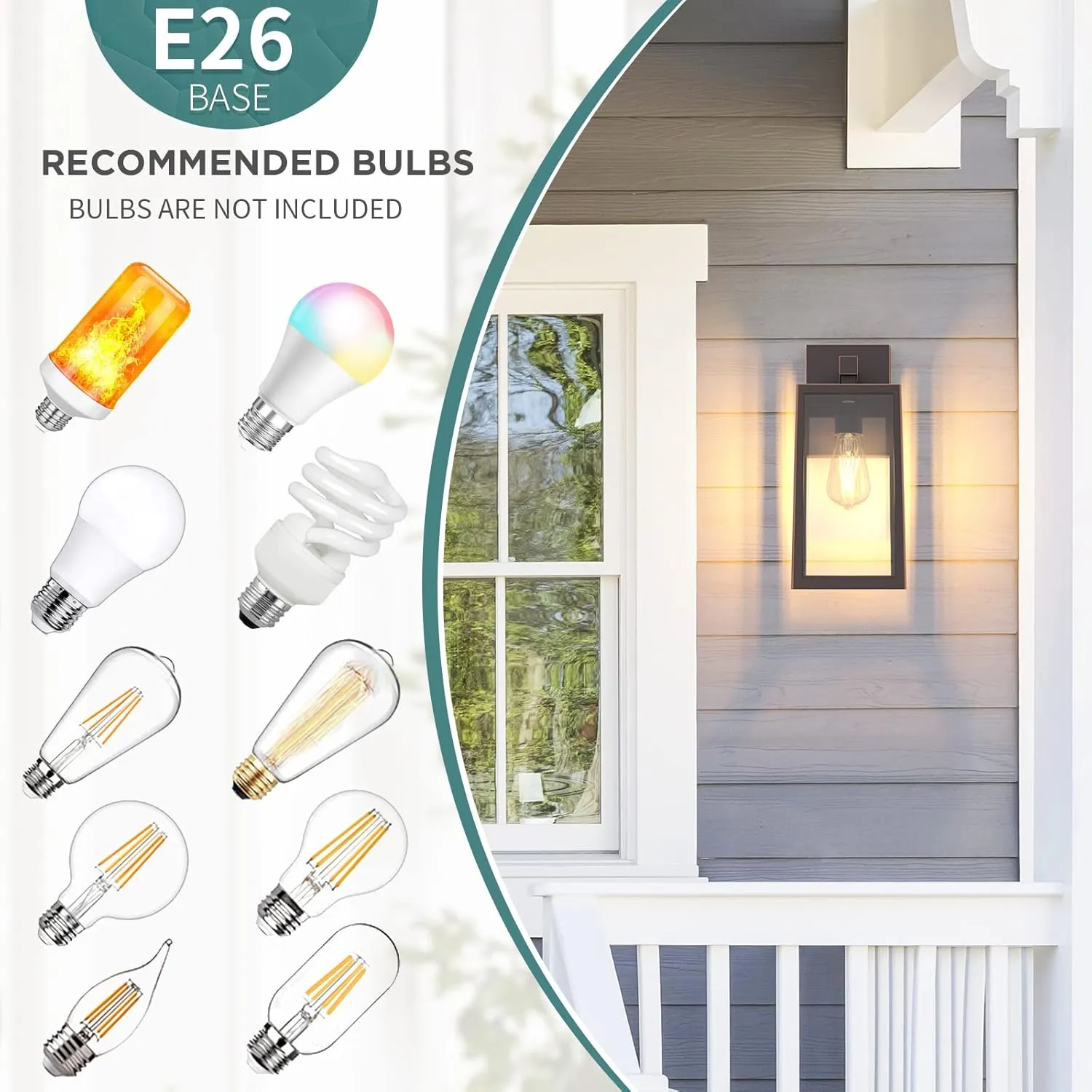 MAXvolador Outdoor Wall Sconce, Exterior Waterproof Wall Lantern Light Fixture, Oil Rubbed Bronze Porch Lights, Anti-Rust E26 Patio Lighting, 2 Pack