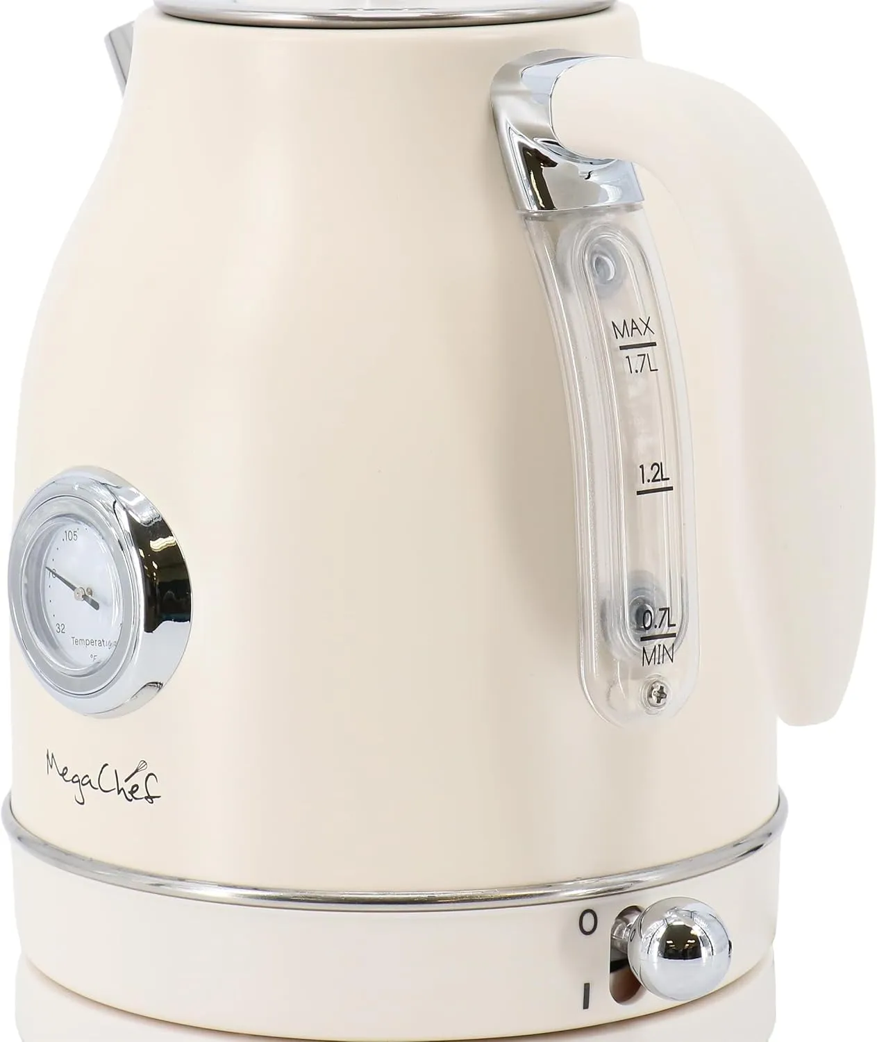 MegaChef 1.7 Quart Electric Tea Kettle and 2 Slice Toaster Combo in Matte Cream (Cream)