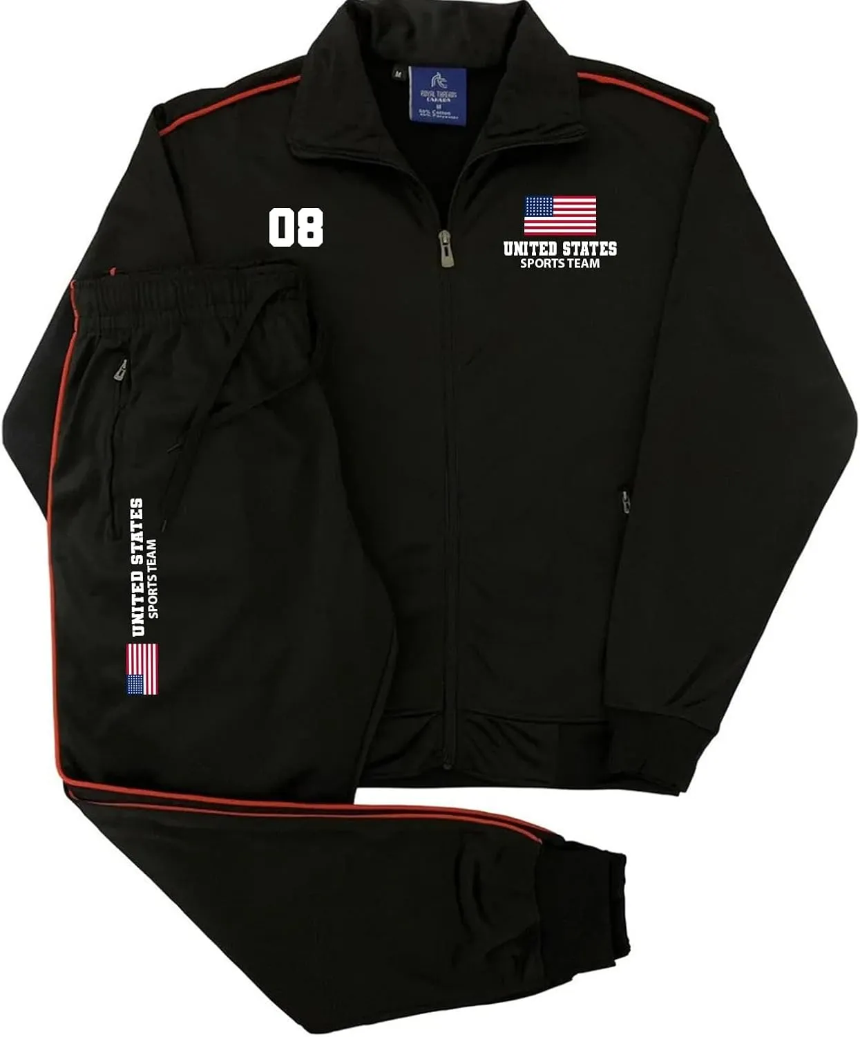 Men Tracksuit Sports Track Jacket & Matching Jogging Pants