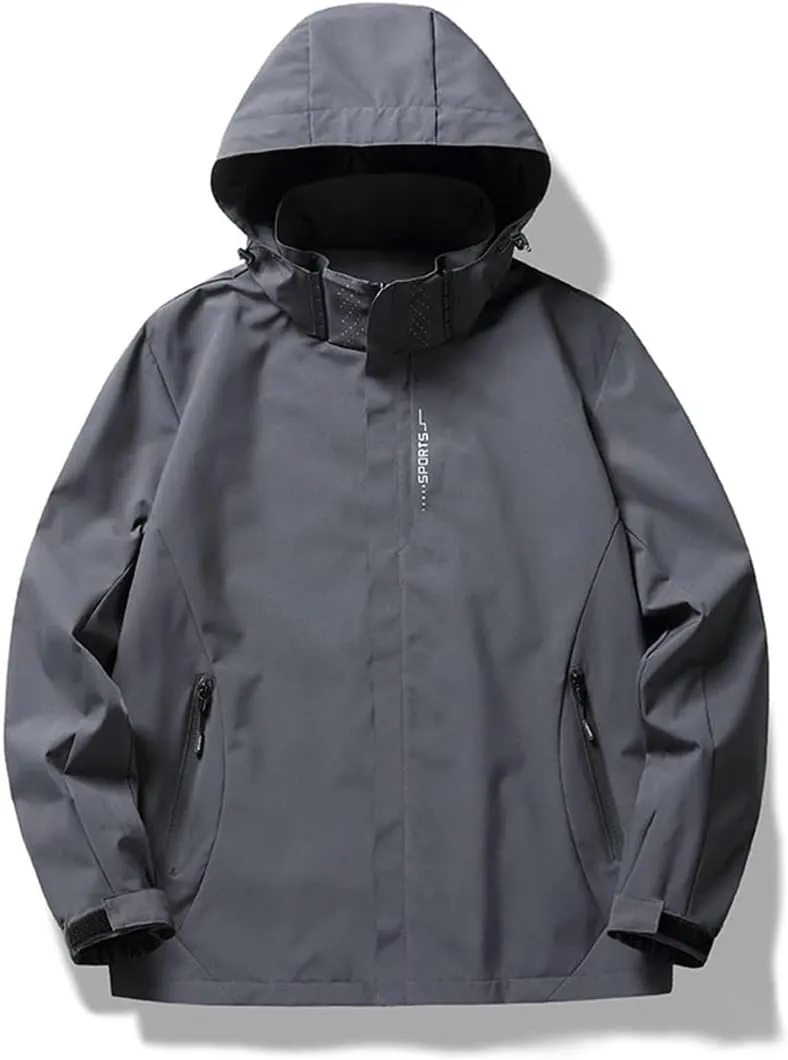 Men Waterproof Hiking Jacket Windproof Windbreaker Camping Hunting Running Trekking Fishing Coat