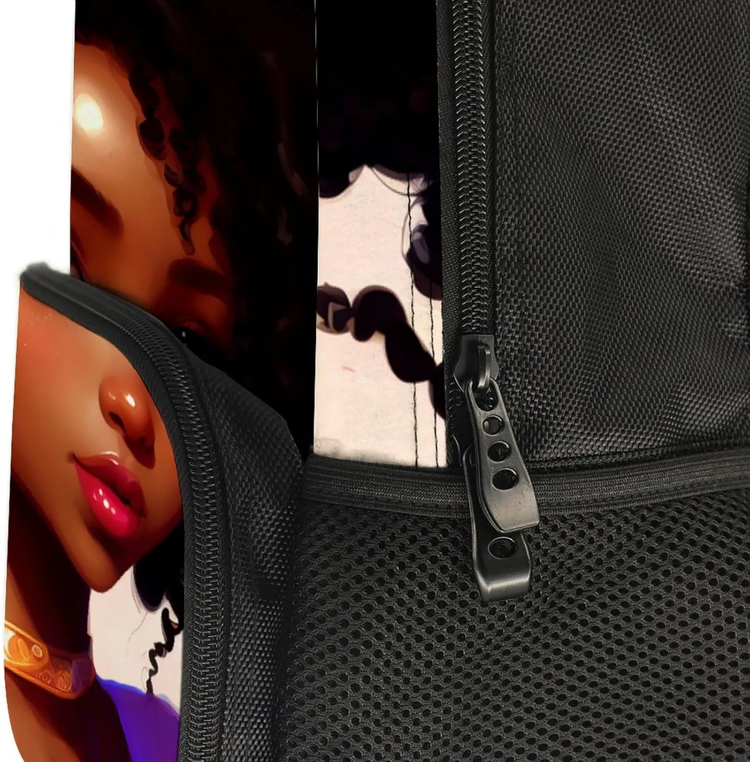 Men Women Polyester African American Women Black Women Ethnic Art Daypack Big Capacity Shoulder Bag With Adjustable Shoulder Straps for Camping Travel Walking Cycling