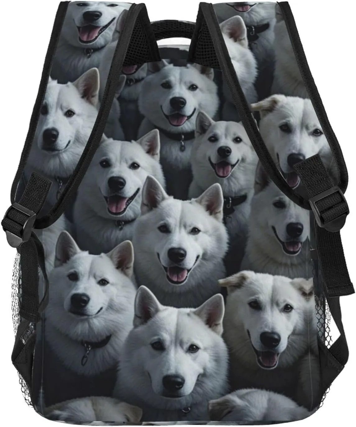Men Women Polyester Dog Mom Life Art Daypack Backpack Large Capacity Carry On Bag With Smooth Zippers for Hiking Picnic Walking Cycling