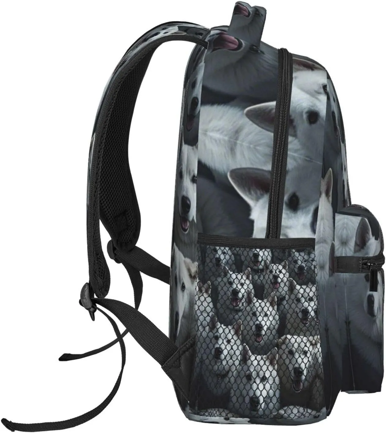 Men Women Polyester Dog Mom Life Art Daypack Backpack Large Capacity Carry On Bag With Smooth Zippers for Hiking Picnic Walking Cycling
