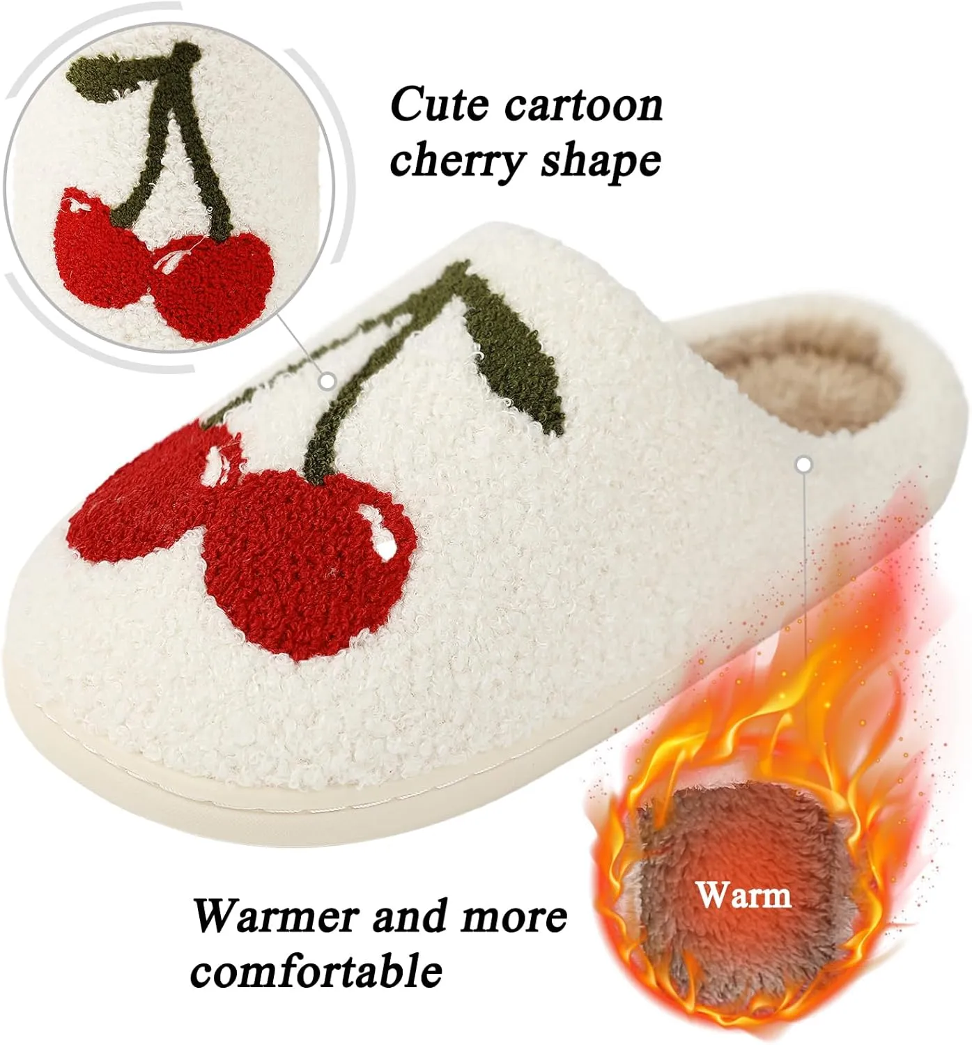 Menore Memory Foam Slippers for Womens Mens Plush Warm Spooky Lantern Cute Slippers House Shoes