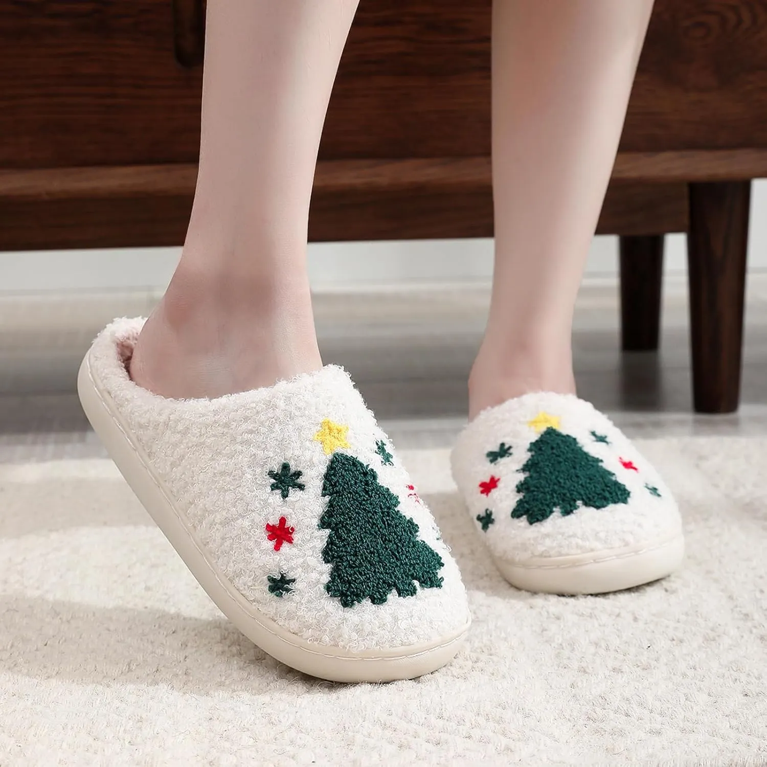 Menore Memory Foam Slippers for Womens Mens Plush Warm Spooky Lantern Cute Slippers House Shoes