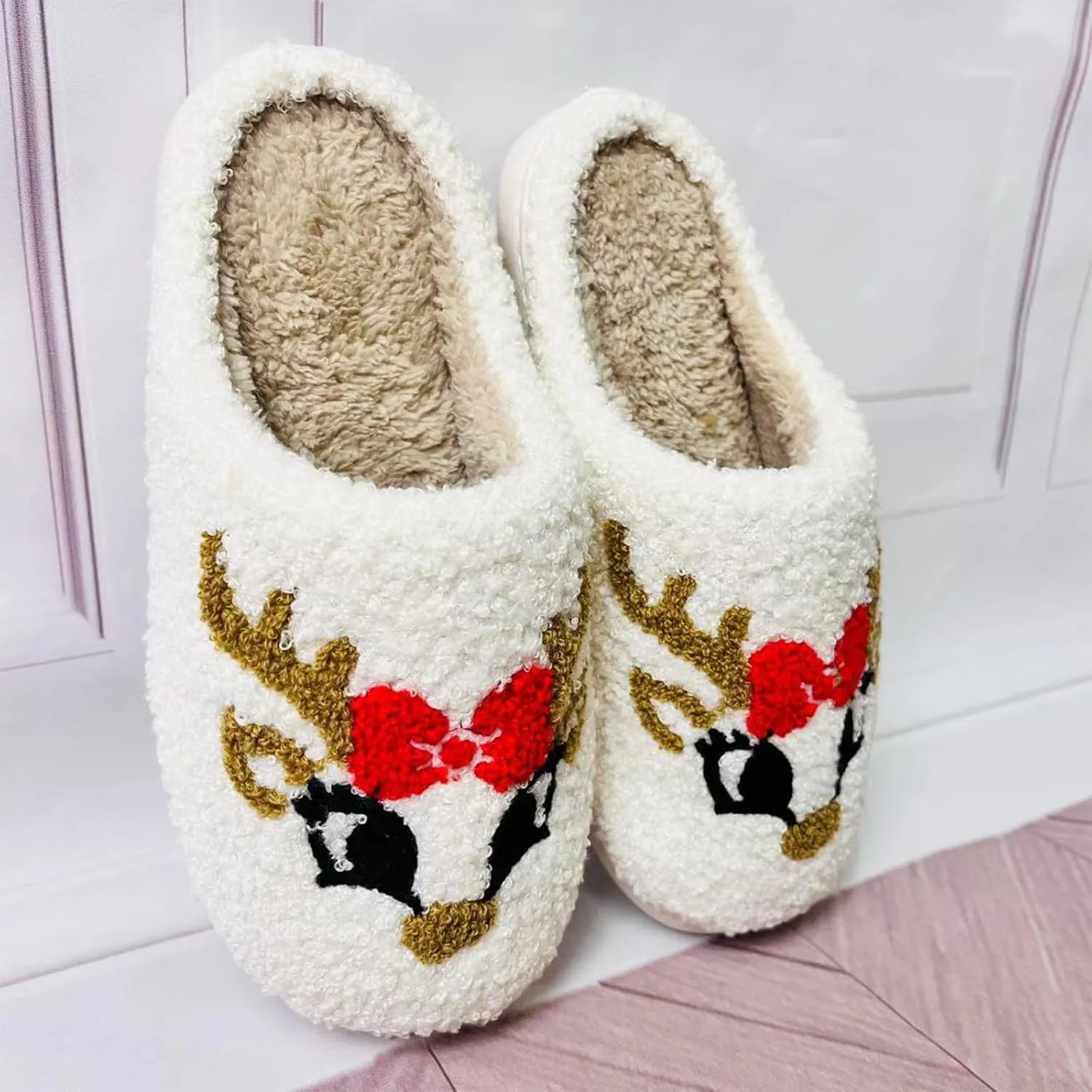 Menore Memory Foam Slippers for Womens Mens Plush Warm Spooky Lantern Cute Slippers House Shoes