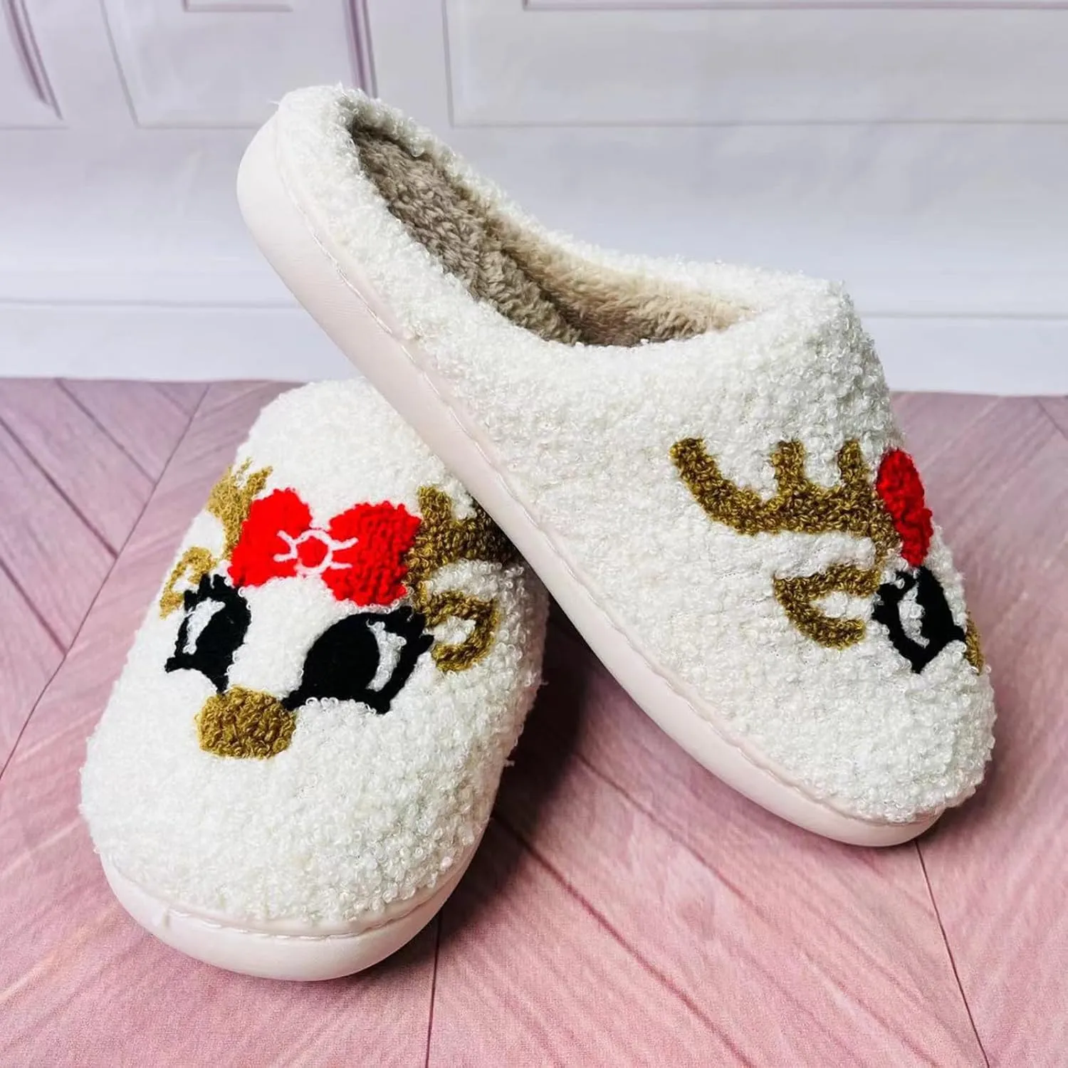 Menore Memory Foam Slippers for Womens Mens Plush Warm Spooky Lantern Cute Slippers House Shoes