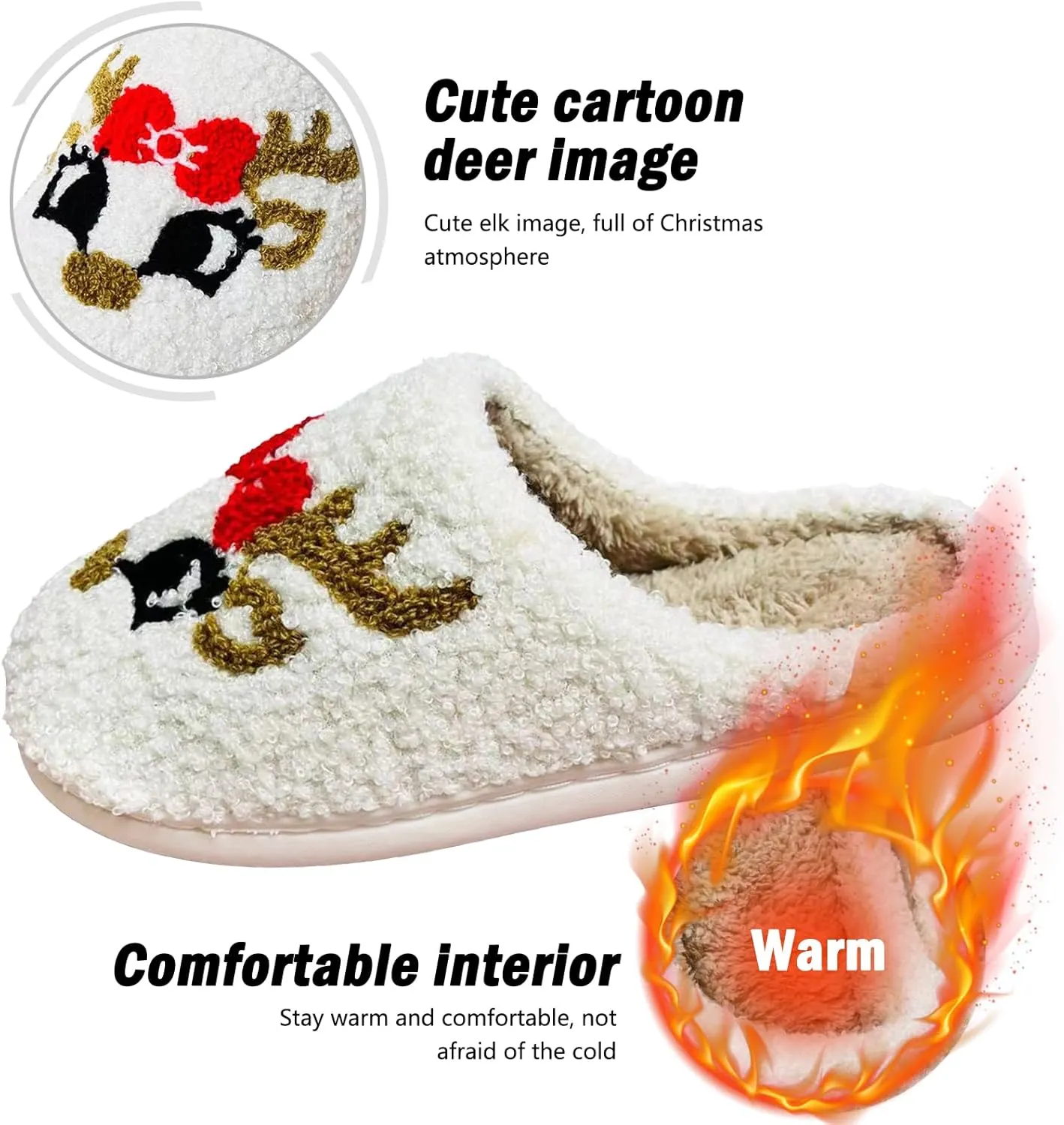 Menore Memory Foam Slippers for Womens Mens Plush Warm Spooky Lantern Cute Slippers House Shoes