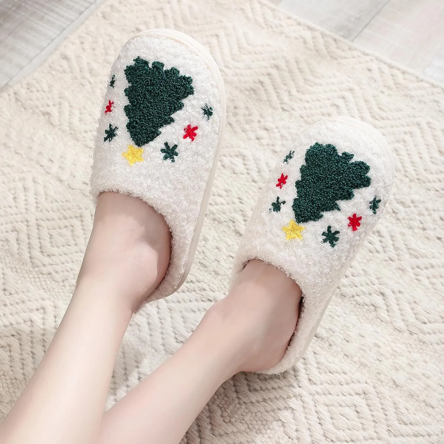 Menore Memory Foam Slippers for Womens Mens Plush Warm Spooky Lantern Cute Slippers House Shoes