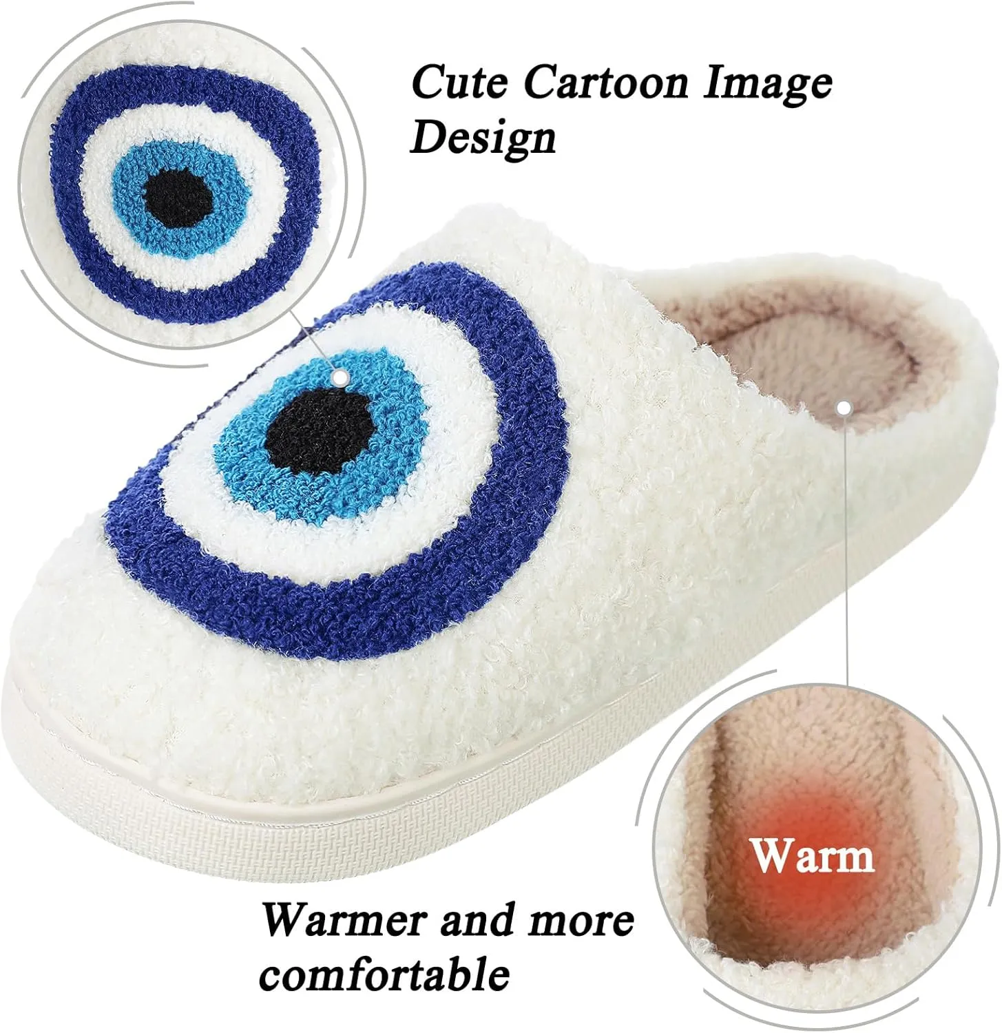 Menore Memory Foam Slippers for Womens Mens Plush Warm Spooky Lantern Cute Slippers House Shoes