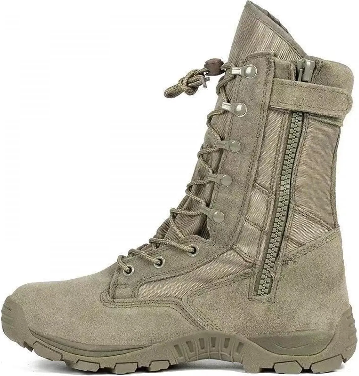 Men‘s 8 inch Tactical Military Combat Swat Desert Boots Hiking BootsTrekking Backpacking Outdoor Work Boots with Zipper