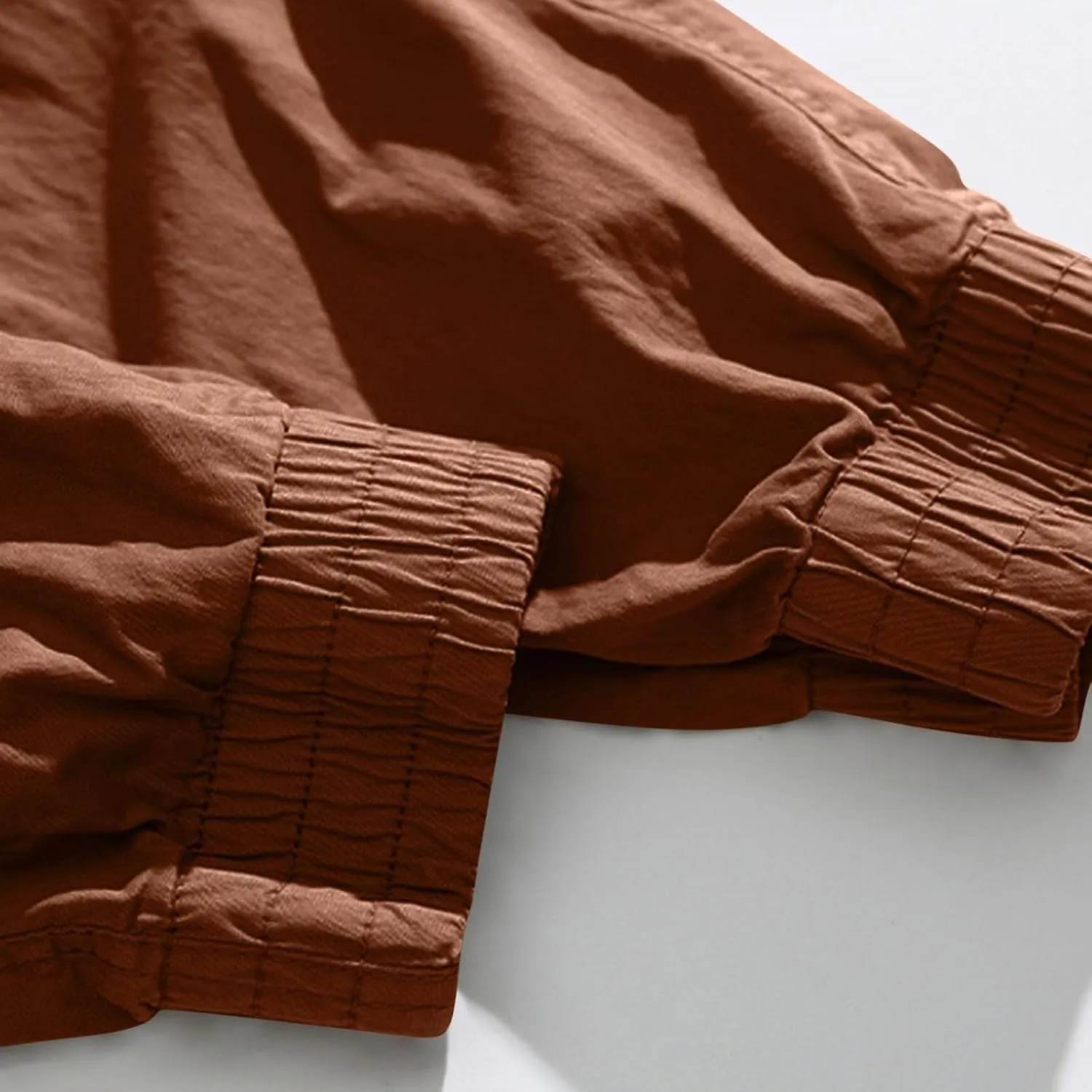Mens Cargo Pants Drawstring Elastic Waist Work Joggers for Men Outdoor Camping Travel Trousers with Pocket
