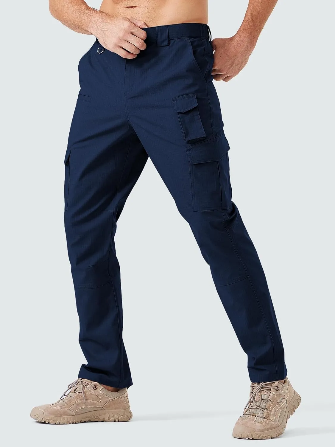 Men's Cargo Work Pants Water Resistant Tactical Pants 33.1" Lightweight Hiking Ripstop Pants Outdoor Apparel