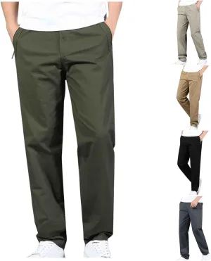 Mens Casual Pants Stretch Elastic Waist Relaxed Fit Pants for Men Work Outdoor Travel Athletic Cargo Pants