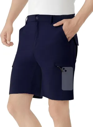 Men's Hiking Cargo Shorts 9" Stretch Quick-Dry Lightweight Outdoor Work Shorts with 6 Pockets for Casual Camping Fishing Golf