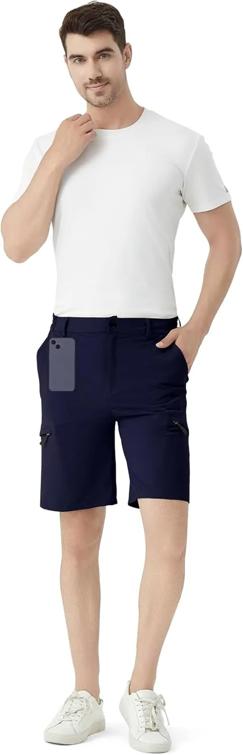 Men's Hiking Cargo Shorts 9" Stretch Quick-Dry Lightweight Outdoor Work Shorts with 6 Pockets for Casual Camping Fishing Golf