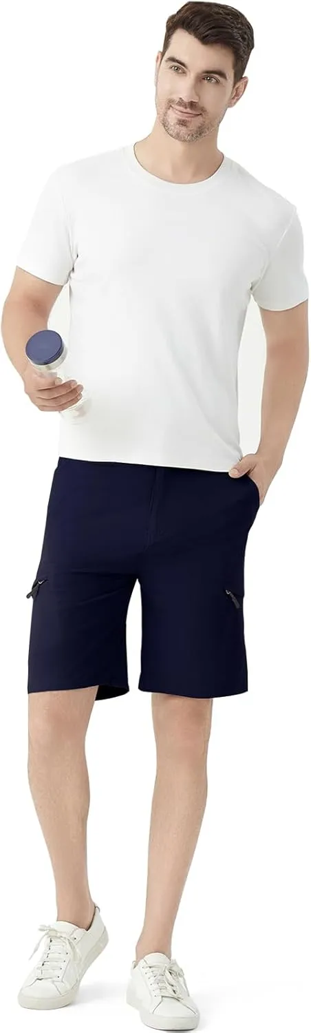 Men's Hiking Cargo Shorts 9" Stretch Quick-Dry Lightweight Outdoor Work Shorts with 6 Pockets for Casual Camping Fishing Golf