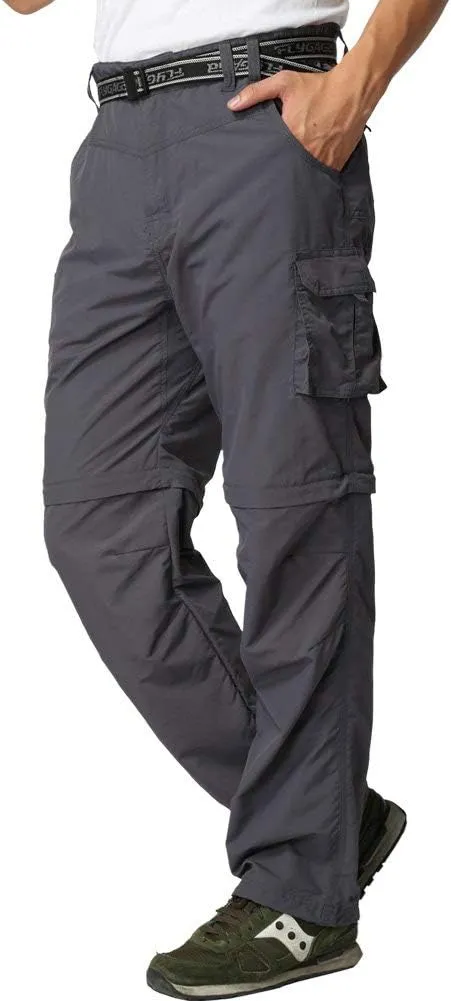 Mens Hiking Pants Convertible Zip Off Shorts Outdoor Quick Dry Lightweight Fishing Travel Safari Cargo Trouser
