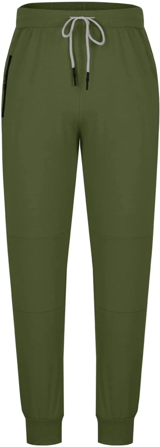 Mens Jogger Pants Gym Slim Fit Elastic Waist Drawstring Sweatpants with Pocket Athletic Pants for Training Running