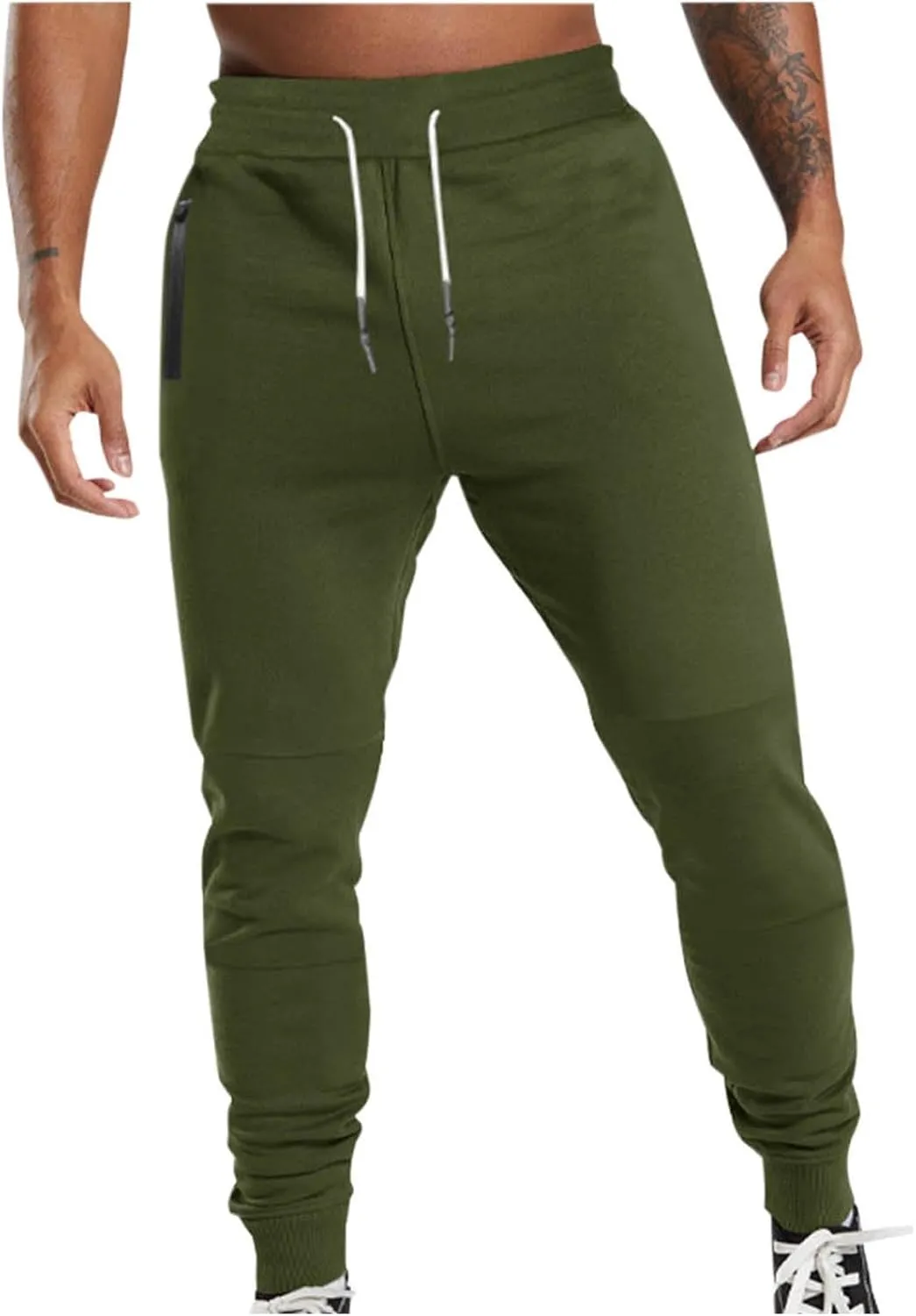 Mens Jogger Pants Gym Slim Fit Elastic Waist Drawstring Sweatpants with Pocket Athletic Pants for Training Running