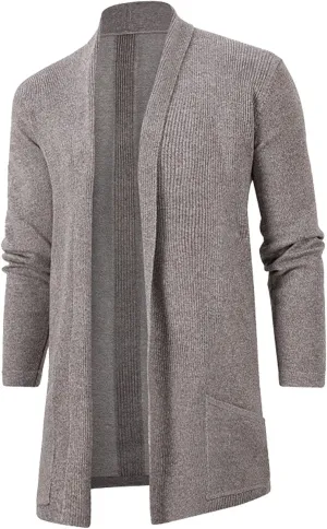 Men's Mid Length Slim Windbreaker Men's Knitwear Large Size Cardigan Jacket Mens Casual Sweater Mens Cardigan