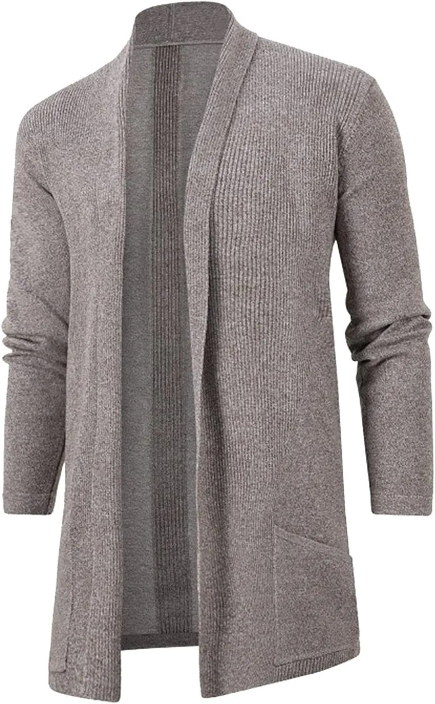 Men's Mid Length Slim Windbreaker Men's Knitwear Large Size Cardigan Jacket Mens Casual Sweater Mens Cardigan