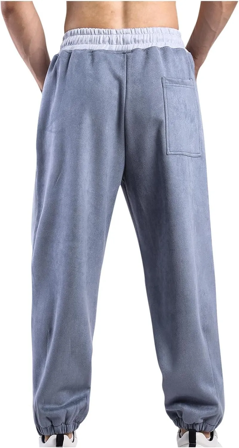 Mens Pants Loose Fit Casual Drastring Athletic Sports Running Gym Sweatpants with Pocket Trendy 2025 Spring Trousers