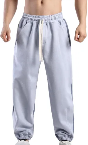 Mens Pants Loose Fit Casual Drastring Athletic Sports Running Gym Sweatpants with Pocket Trendy 2025 Spring Trousers