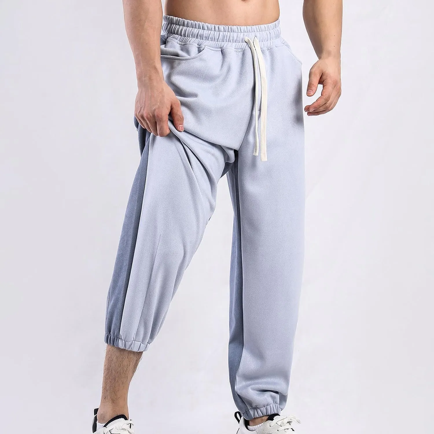Mens Pants Loose Fit Casual Drastring Athletic Sports Running Gym Sweatpants with Pocket Trendy 2025 Spring Trousers
