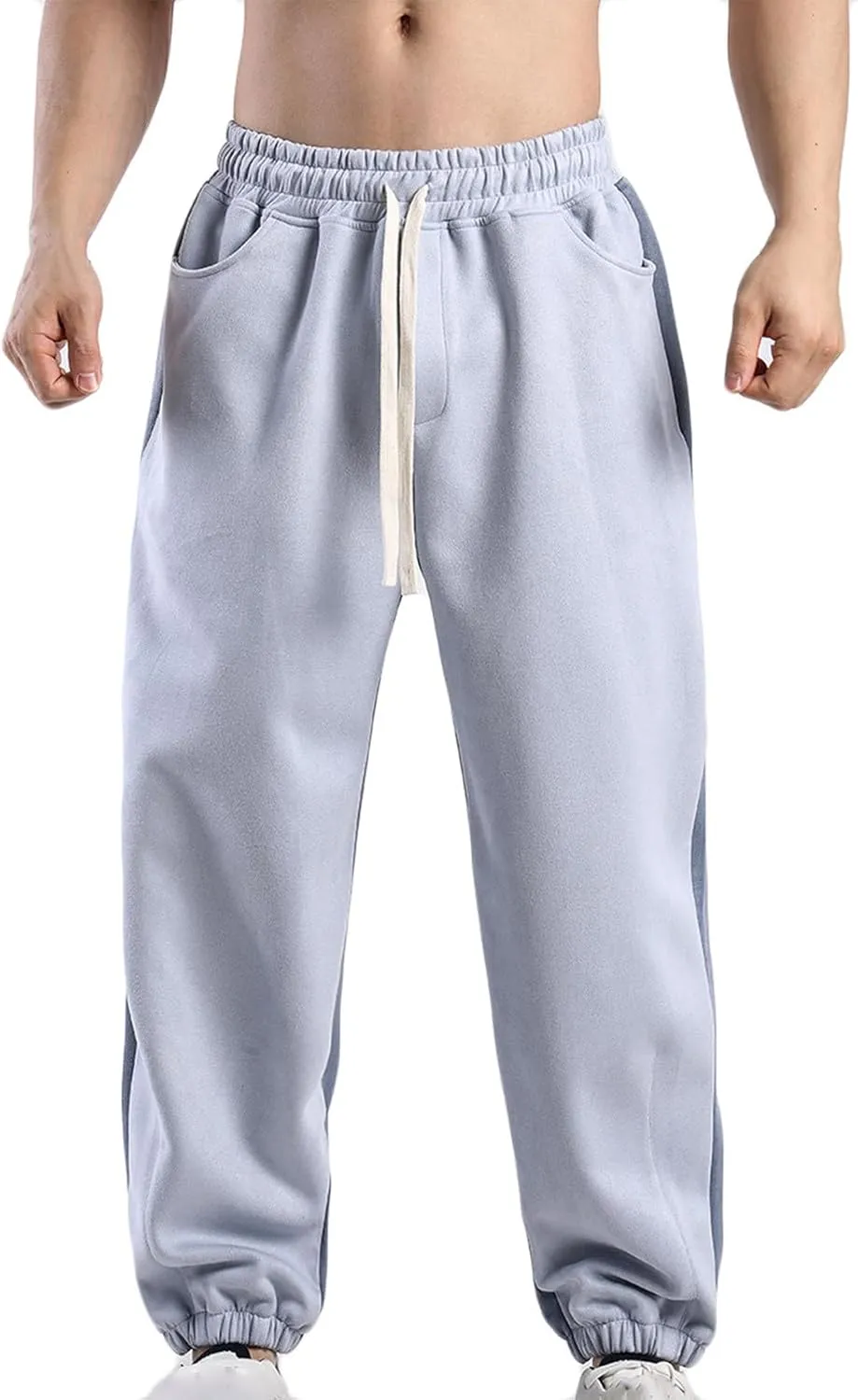 Mens Pants Loose Fit Casual Drastring Athletic Sports Running Gym Sweatpants with Pocket Trendy 2025 Spring Trousers
