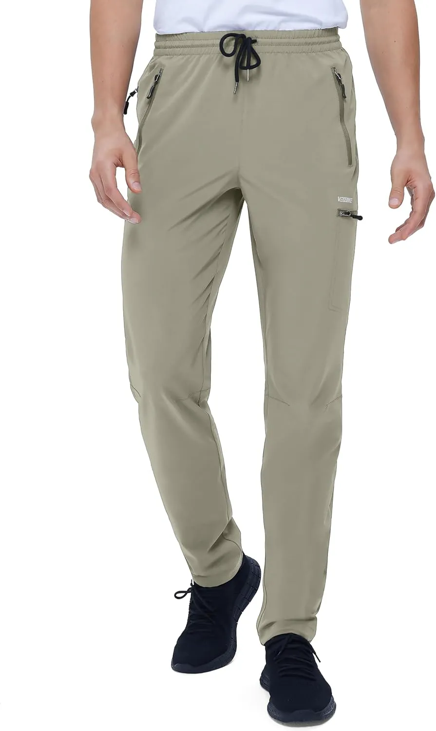 Mens Stretch Hiking Pants Cargo Quick Dry Lightweight Water Resistant Outdoor Fishing Pants Adjustable Bottom Pockets