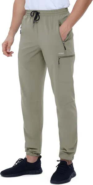 Mens Stretch Hiking Pants Cargo Quick Dry Lightweight Water Resistant Outdoor Fishing Pants Adjustable Bottom Pockets