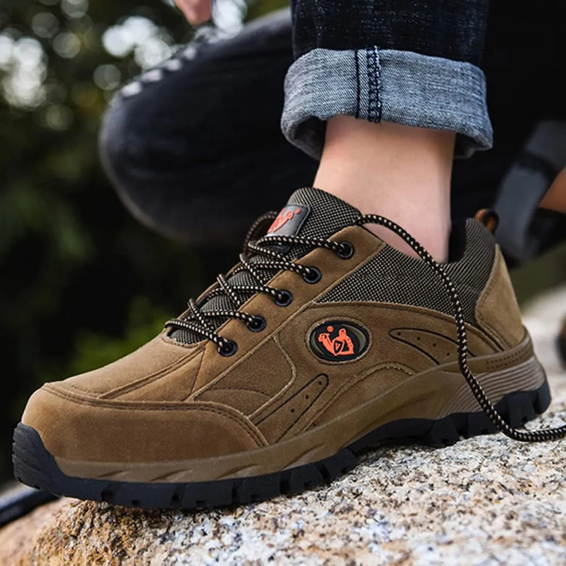 Mens Walking Waterproof Boots Trekking Shoes Lightweight Vent Breathable Hiking Shoes