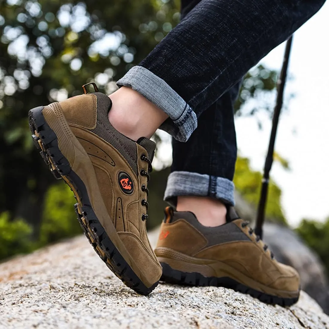 Mens Walking Waterproof Boots Trekking Shoes Lightweight Vent Breathable Hiking Shoes