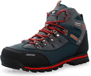 Men's Waterproof Leather mid Hiking Boots Outdoor Non-Slip Lightweight Trekking Sneakers