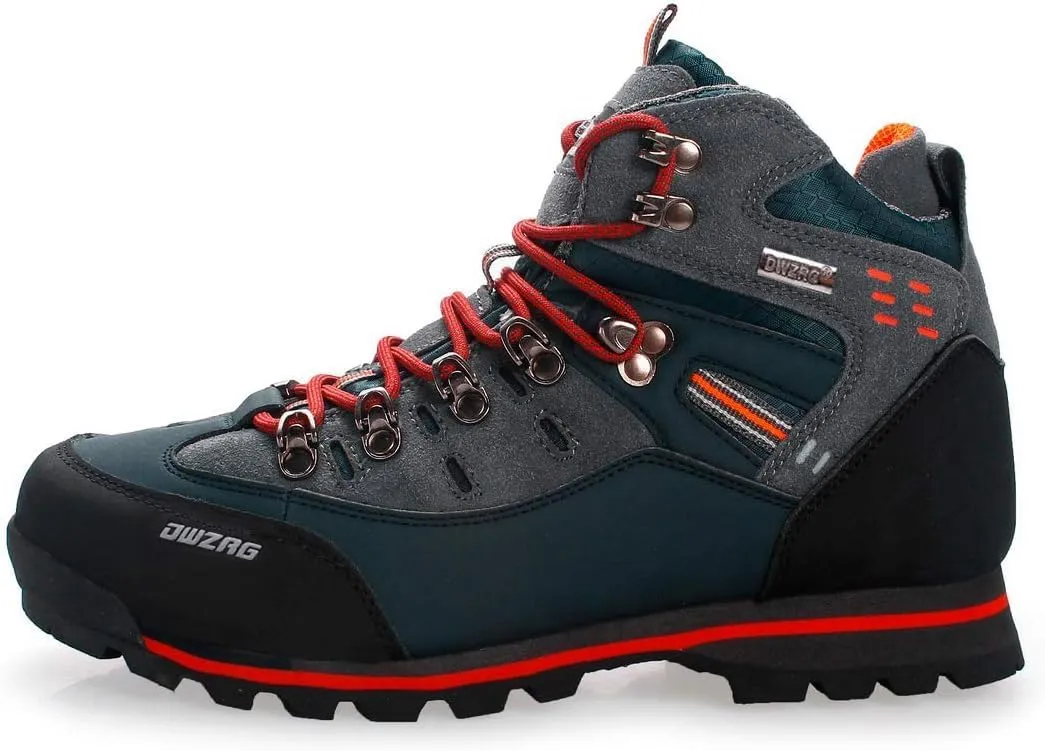 Men's Waterproof Leather mid Hiking Boots Outdoor Non-Slip Lightweight Trekking Sneakers