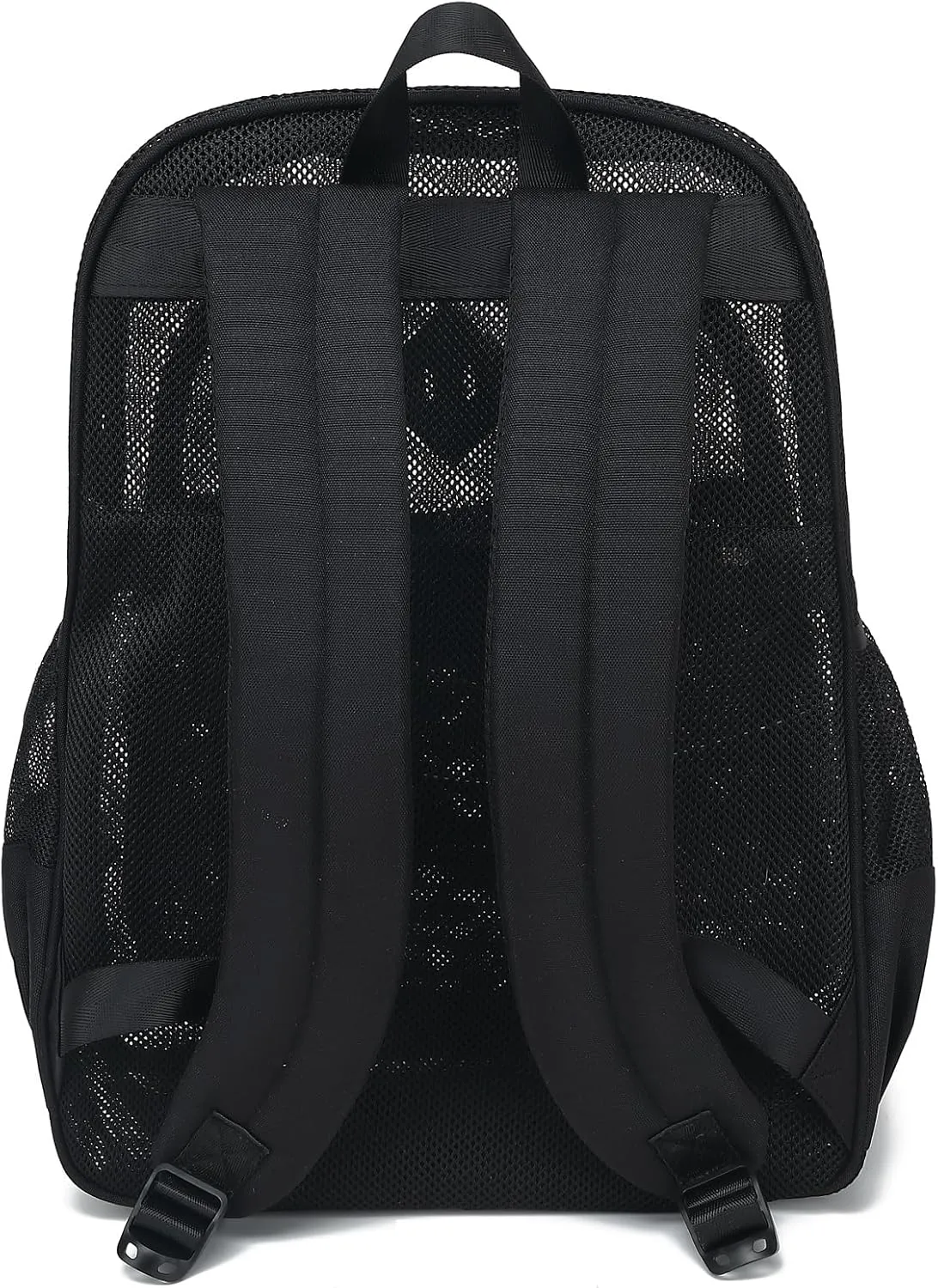 Mesh Bacpack Heavy Duty for School, Lightweight See Through College Backpack for Work Beach Sports (Black)
