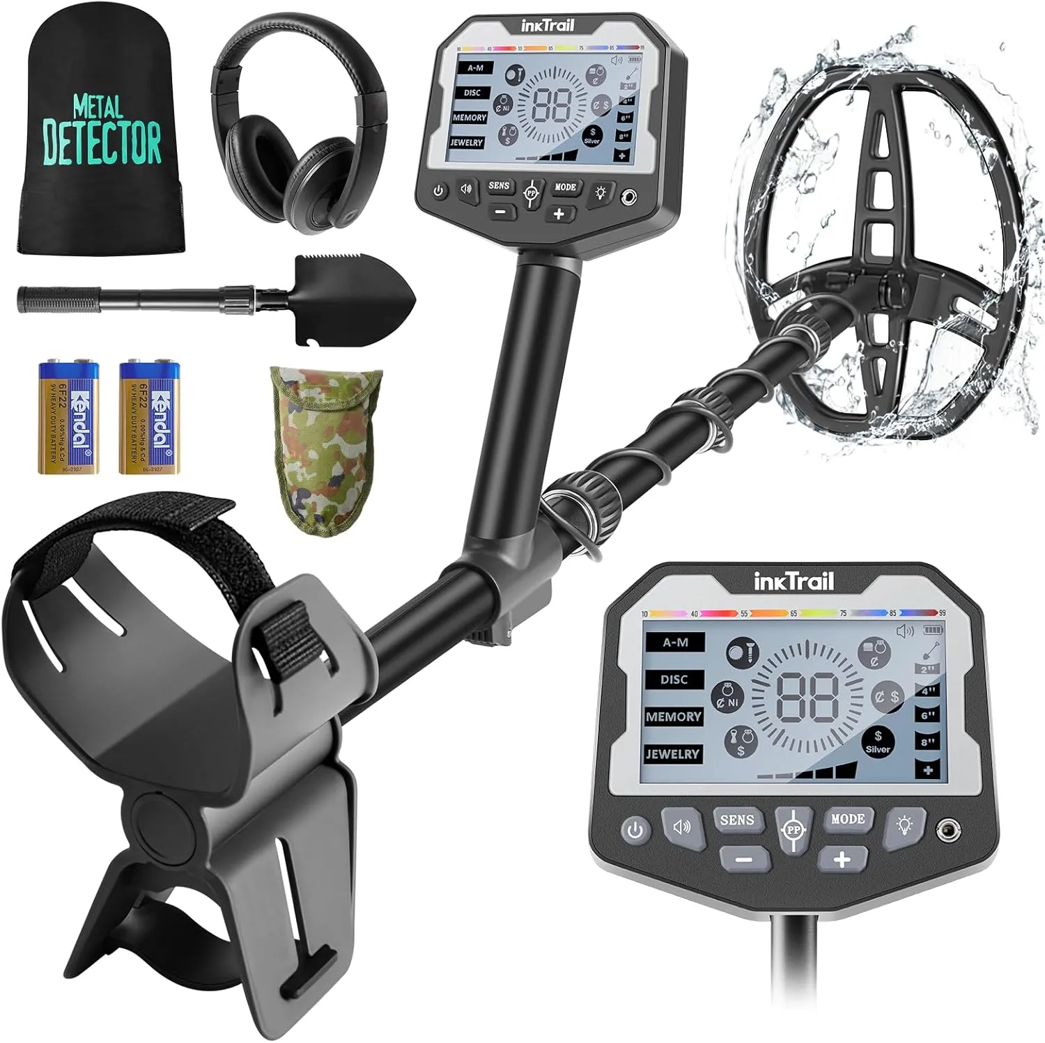 Metal Detector for Adults Professional, Pinpoint Metal Detectors with 11" Waterproof Search Coil for Gold&Silver, Higher Accuracy, Bigger LCD Display, 5 Modes,New Advanced DSP Chip