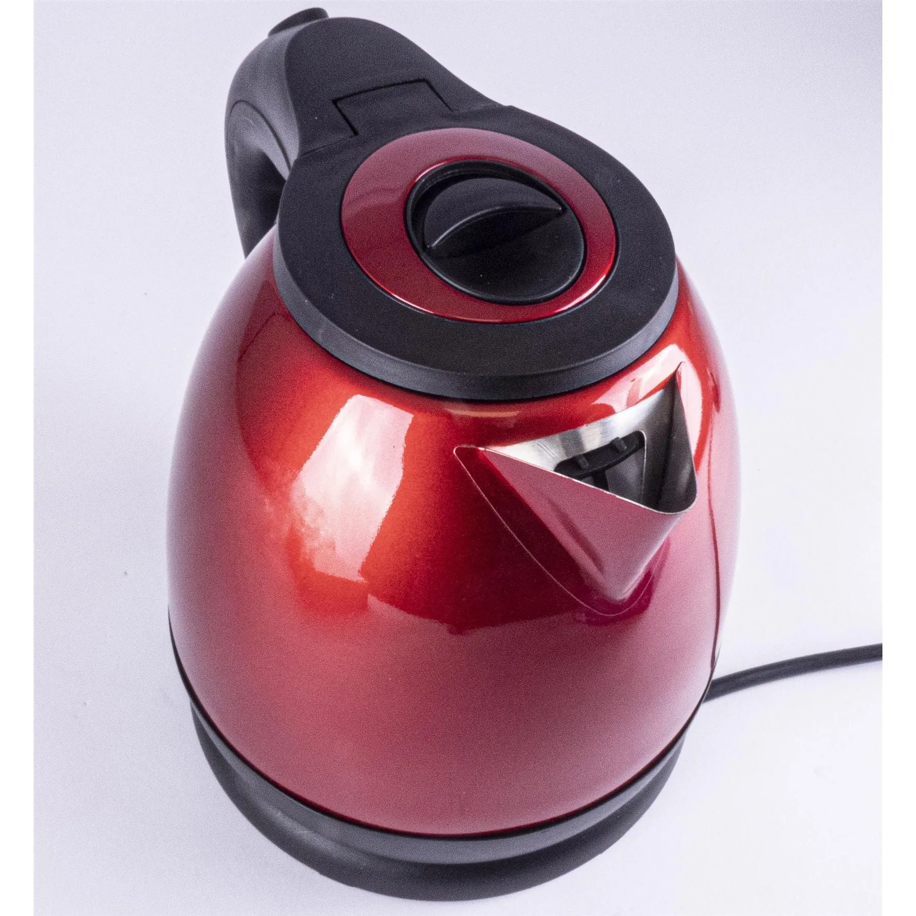 Metallic Red Compact Low Power 1.2L 750W Cordless Kettle Caravan Camper Van RV