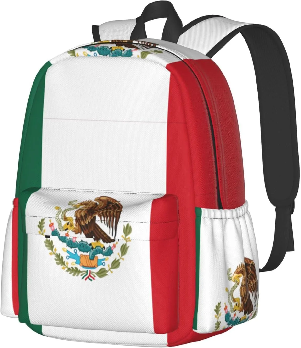 Mexican Flag Backpack Large Capacity Backpack Lightweight Double Shoulder Bag For Women Men Travel