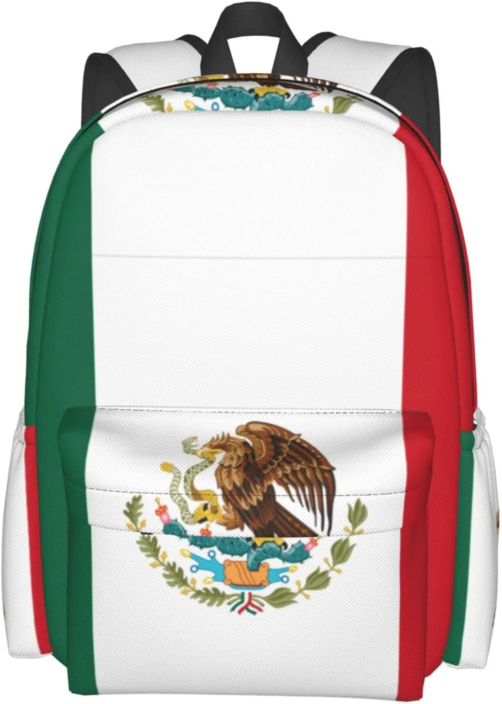 Mexican Flag Backpack Large Capacity Backpack Lightweight Double Shoulder Bag For Women Men Travel