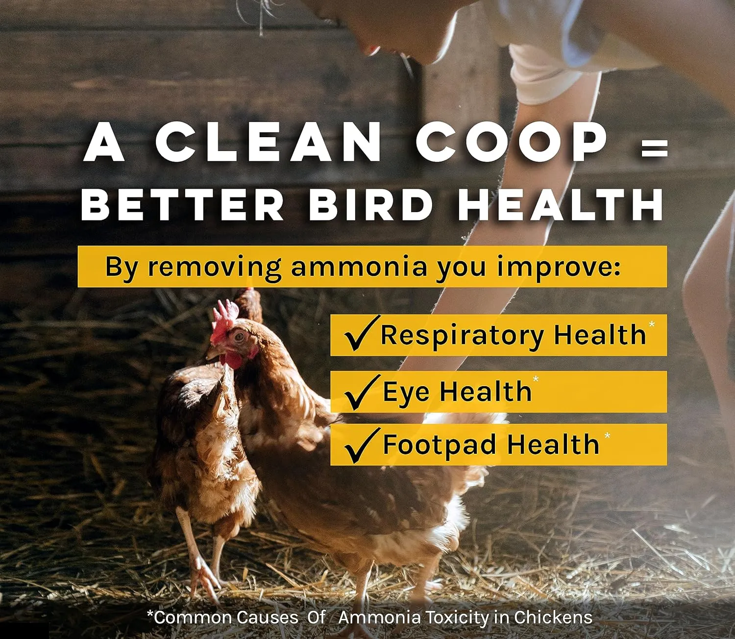 MICROBE-LIFT Chicken Coop Cleaner and Odor Eliminator, Use on all Surfaces and Supplies, Turns Chicken Poop Into Fertilizer, Ammonia Reducer, Highly Concentrated and Safe Formula, 1 Gallon